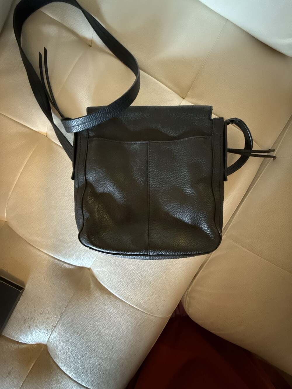 Vince Camuto Black Pebbled Leather Multi-Pocket Crossbody Bag - Picture 2 of 6